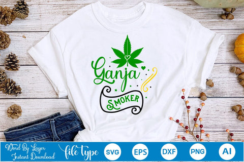 Ganja Smoker SVG SVGs,Quotes and Sayings,Food & Drink,On Sale, Print & Cut SVG DesignPlante 503 