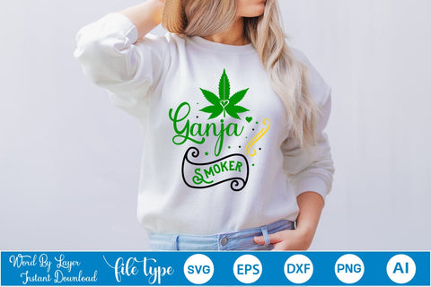 Ganja Smoker SVG SVGs,Quotes and Sayings,Food & Drink,On Sale, Print & Cut SVG DesignPlante 503 