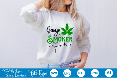 Ganja Smoker SVG SVGs,Quotes and Sayings,Food & Drink,On Sale, Print & Cut SVG DesignPlante 503 