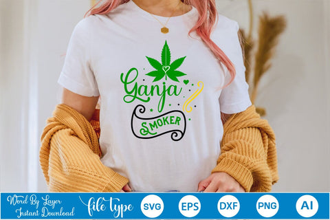 Ganja Smoker SVG SVGs,Quotes and Sayings,Food & Drink,On Sale, Print & Cut SVG DesignPlante 503 