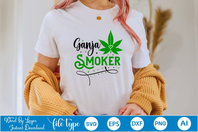 Ganja Smoker SVG SVGs,Quotes and Sayings,Food & Drink,On Sale, Print & Cut SVG DesignPlante 503 