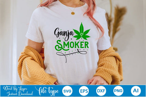 Ganja Smoker SVG SVGs,Quotes and Sayings,Food & Drink,On Sale, Print & Cut SVG DesignPlante 503 
