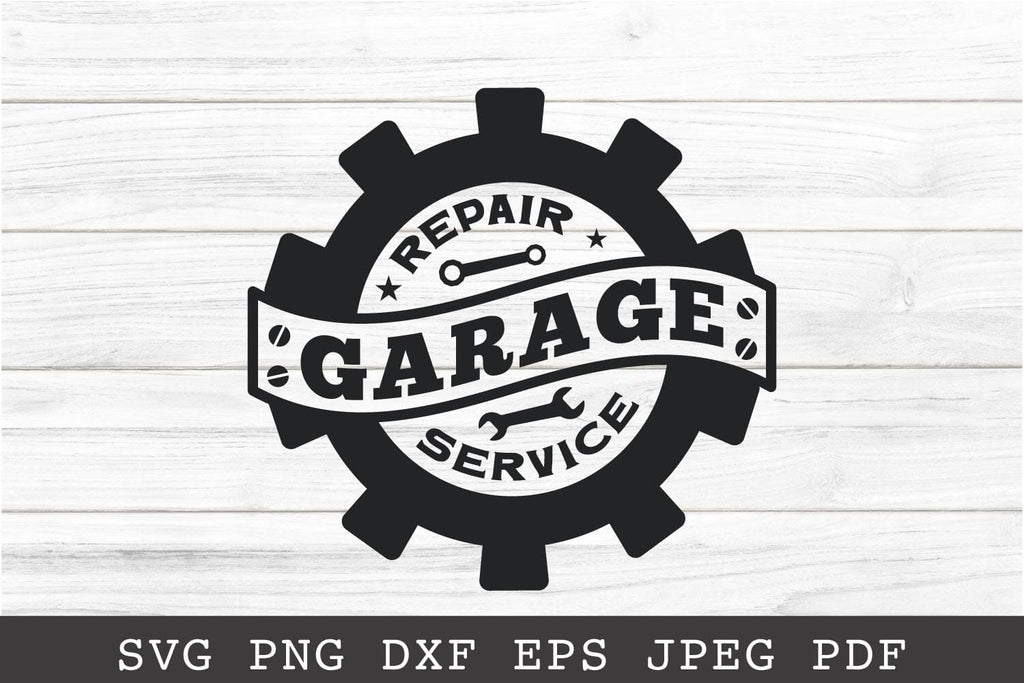 Garage Sign SVG Cut File Round Wood Sign So Fontsy