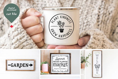 Garden Bundle SVG Cut Files - 13 Spring/Summer Gardening Designs SVG Lettershapes 