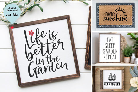 Garden Bundle SVG Cut Files - 13 Spring/Summer Gardening Designs SVG Lettershapes 