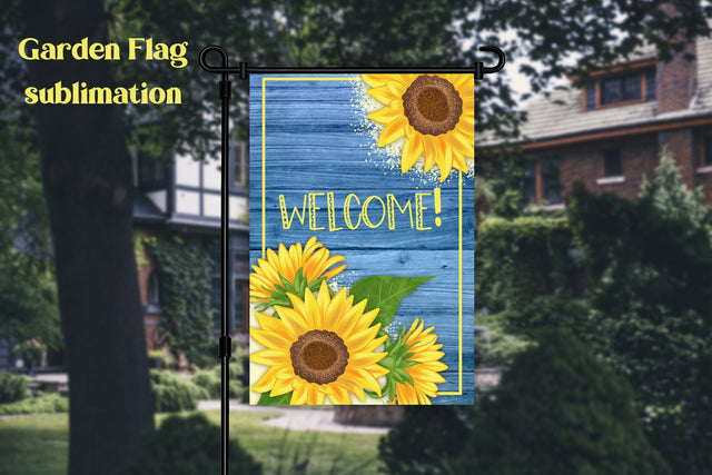Garden flag sublimation design | Sunflower garden flag Sublimation Svetana Studio 