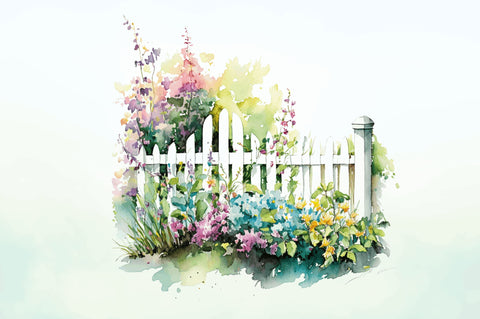 Garden floral Fences Clipart Bundle Sublimation Regulrcrative 