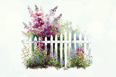 Garden floral Fences Clipart Bundle Sublimation Regulrcrative 