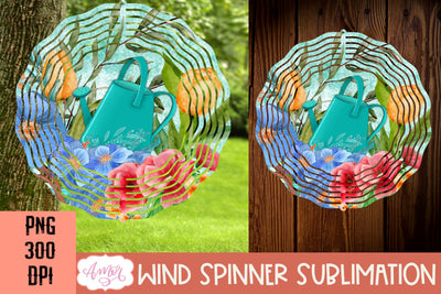 Garden Floral Wind Spinner PNG Sublimation Sublimation Amorclipart 