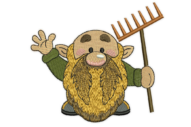 Garden Gnome Embroidery Design, Rake Embroidery Designs Embroidery/Applique DESIGNS NextEmbroidery 