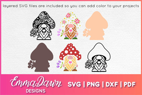 Garden Gnome SVG Bundle SVG Emma Dawn Designs 