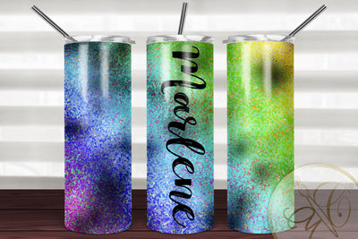 Garden Iridescent 20oz Skinny Tumbler Sublimation | Add your own Text Sublimation Marlene Campos 