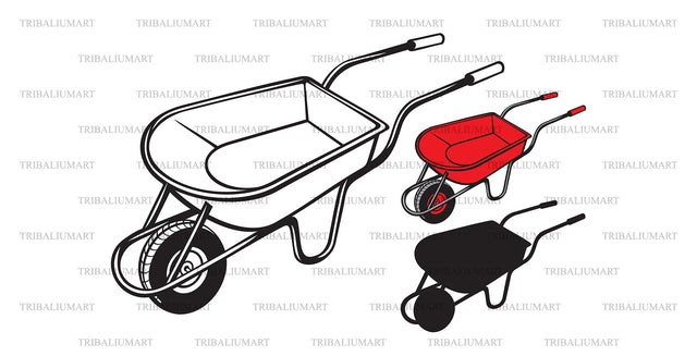 Garden metal wheelbarrow SVG TribaliumArtSF 