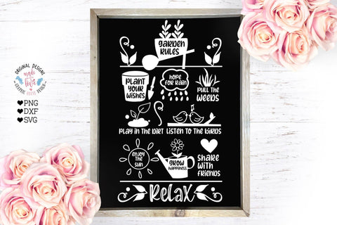 Garden Rules - Garden Porch Patio Sign SVG Graphic House Design 