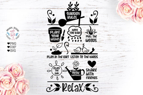 Garden Rules - Garden Porch Patio Sign SVG Graphic House Design 