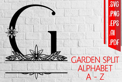 Garden Split Alphabet A-Z svg eps ai png pdf SVG zafrans studio 