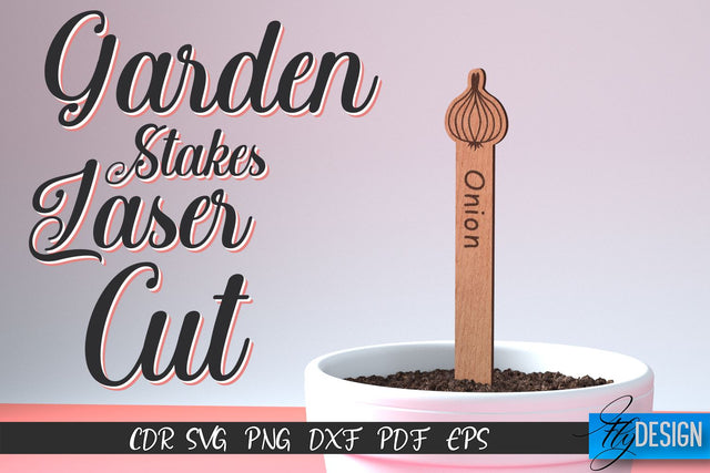 Garden Stakes Laser Cut SVG | Laser Flower Stakes SVG Design | CNC Files SVG Fly Design 