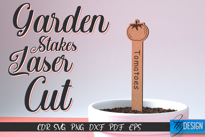 Garden Stakes Laser Cut SVG | Laser Flower Stakes SVG Design | CNC Files SVG Fly Design 