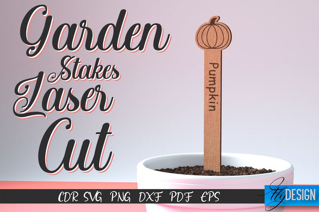Garden Stakes Laser Cut SVG | Laser Flower Stakes SVG Design | CNC Files SVG Fly Design 