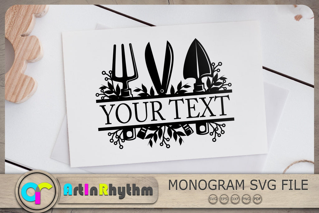 Garden Tool Split Monogram Svg - So Fontsy