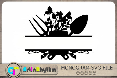 Garden Tool Split Monogram Svg, Garden Tools Svg, Plant Svg, Gardening Svg SVG Artinrhythm shop 