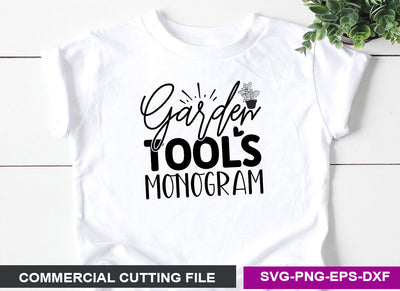 Garden tools monogram SVG SVG CraftingStudio 