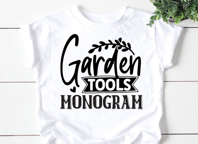 Garden tools monogram SVG SVG CraftingStudio 