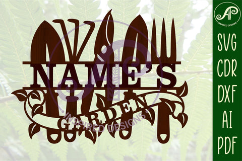 Garden tools sign svg laser cut template SVG APInspireddesigns 