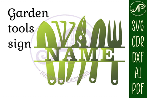 Garden tools sign svg laser cut template SVG APInspireddesigns 