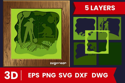 Gardener's Work Shadow Box SVG SVG SvgOcean 