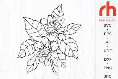 Gardenia svg - Gardenia silhouette - Gardenia cut file SVG RedHelgaArt 