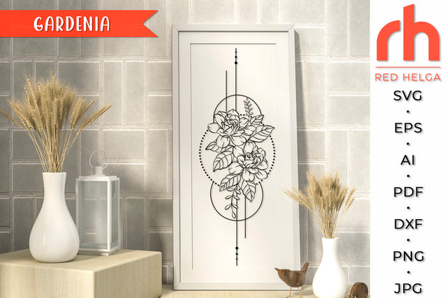 Gardenia SVG - Geometric Flower Cut File SVG RedHelgaArt 