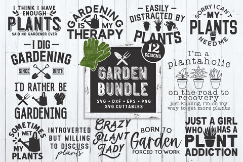 Gardening Bundle svg - Gardening Cut File - svg - dxf - eps - png - Garden Bundle- Hobby - Silhouette - Cricut - Digital File SVG Svg Cuttables 