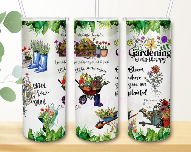 Gardening Is My Therapy 20oz Skinny Tumbler Design Sublimation, I love Plants Tumbler Wrap, House Plant Tumbler Png, Plant Life Tumbler, Plant Lovers Gift Sublimation sassyprint 