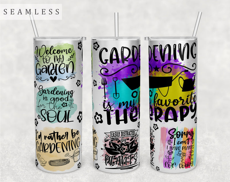 Gardening Quotes Tumbler Wrap, 20 Oz Skinny Tumbler Sublimation Design ...