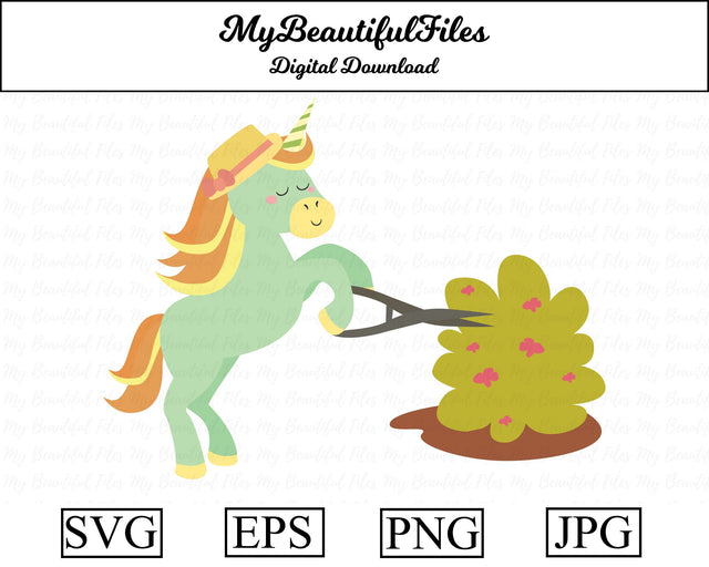 gardening unicorn - animal SVG MyBeautifulFiles 