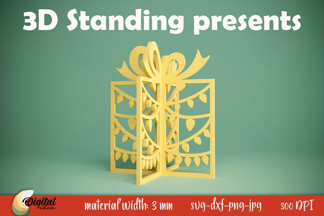 Garland Laser Cut. 3D Standing Present. Christmas Gift SVG SVG Evgenyia Guschina 