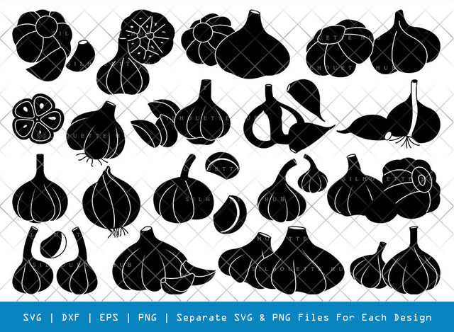 Garlic SVG, Garlic Silhouette, Garlic Clove Svg, Vegetable Svg, Garlic Icon Svg, Kitchen Item Svg, Garlic Bundle SVG ETC Craft 