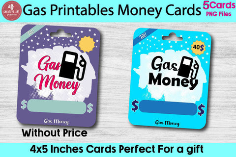 Gas Money Card Design - 5 Unique Gas Gift Cards PNG Sublimation jacpot007 