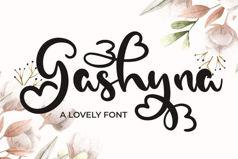 Gashyna Font Fallen Graphic Studio 