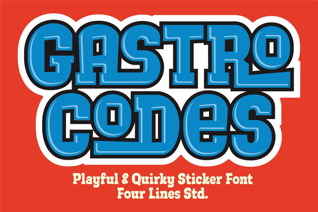 Gastro Codes - Playful Display Font Font Four Lines Std. 