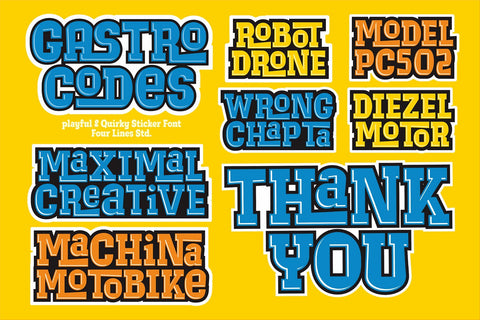 Gastro Codes - Playful Display Font Font Four Lines Std. 