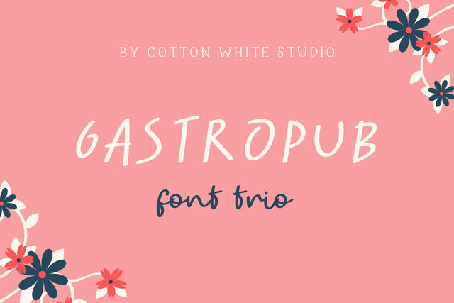Gastropub Font Trio Font Cotton White Studio 