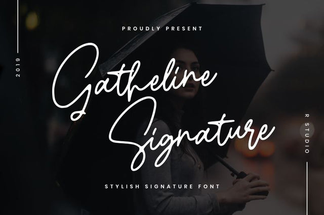 Gatheline Signature Font R. Studio 