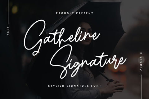 Gatheline Signature Font R. Studio 