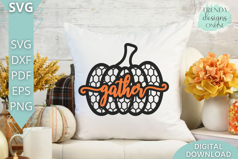 Gather Chicken wire Pumpkin SVG I Fall Pumpkin SVG SVG Trendy Designs Online 
