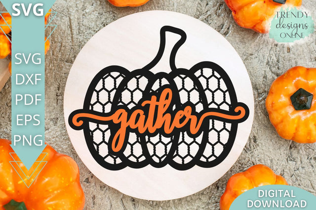 Gather Chicken wire Pumpkin SVG I Fall Pumpkin SVG SVG Trendy Designs Online 