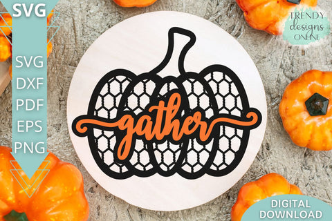 Gather Chicken wire Pumpkin SVG I Fall Pumpkin SVG SVG Trendy Designs Online 