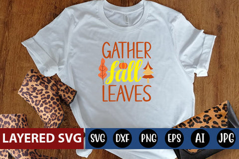 gather fall leaves SVG cute file SVG Blessedprint 