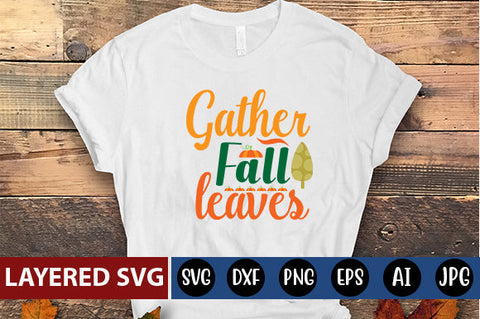 gather fall leaves svg cute file SVG Blessedprint 